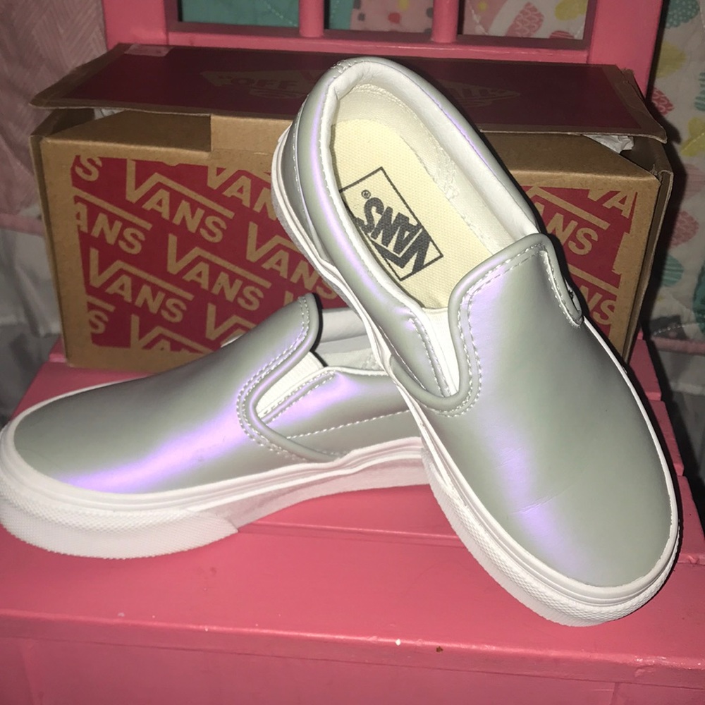 Vans Classic Slip Ons NWT Metallic Gray/Violet